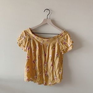 yellow floral top